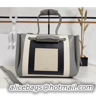Big Discount Loewe Medium Madrid bag in supple calfskin leather 062451 Grey/White/Black 2026
