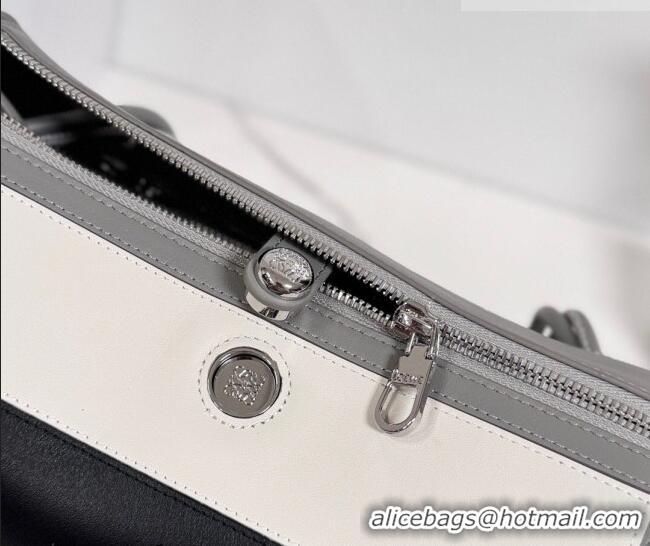 Big Discount Loewe Medium Madrid bag in supple calfskin leather 062451 Grey/White/Black 2026
