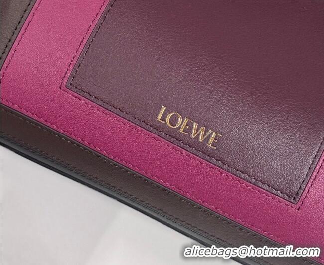 Top Grade Loewe Medium Madrid bag in supple calfskin leather 062451 Black/Brown/Pink 2026
