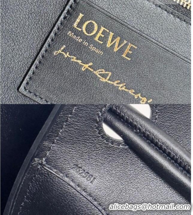 Top Grade Loewe Medium Madrid bag in supple calfskin leather 062451 Black/Brown/Pink 2026