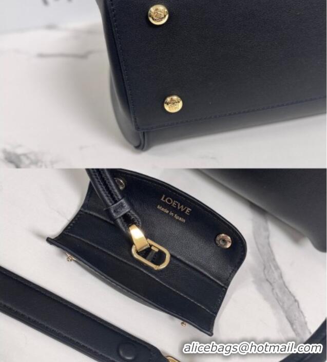 Top Grade Loewe Medium Madrid bag in supple calfskin leather 062451 Black/Brown/Pink 2026
