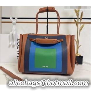 Shop Grade Loewe Medium Madrid bag in supple calfskin leather 062451 Caramel/Bright Green 2026