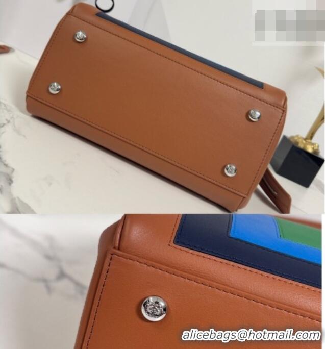 Shop Grade Loewe Medium Madrid bag in supple calfskin leather 062451 Caramel/Bright Green 2026