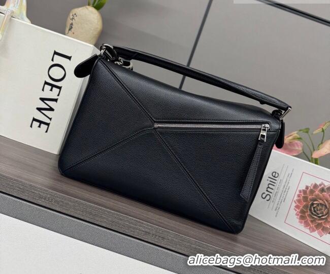 Discount Design Loewe Large Puzzle Edge bag in soft grained calfskin 052446 Black 2026