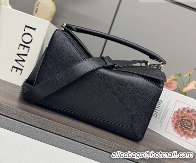 Discount Design Loewe Large Puzzle Edge bag in soft grained calfskin 052446 Black 2026