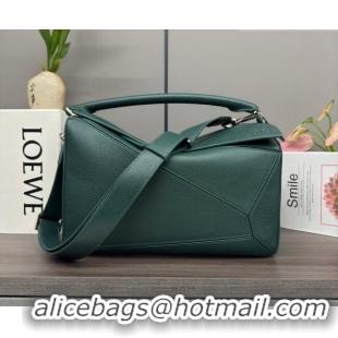 Spot Bulk Loewe Large Puzzle Edge bag in soft grained calfskin 052446 Dark Green 2026