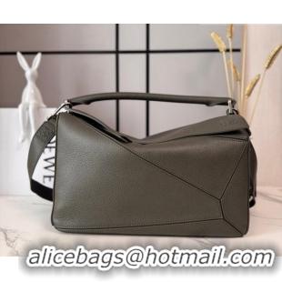 Spot Discount Loewe Large Puzzle Edge bag in soft grained calfskin 052446 Dark Olive 2026