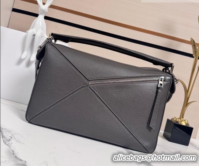 Most Popular Loewe Large Puzzle Edge bag in soft grained calfskin 052446 Dark Grey 2026