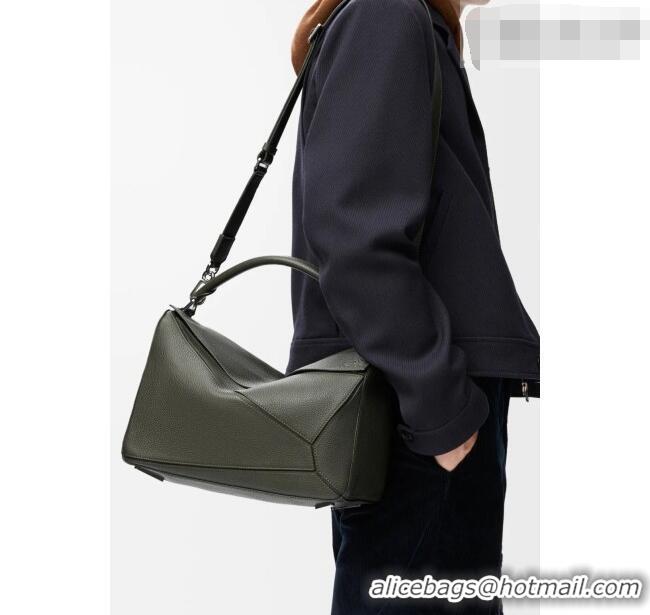 Most Popular Loewe Large Puzzle Edge bag in soft grained calfskin 052446 Dark Grey 2026