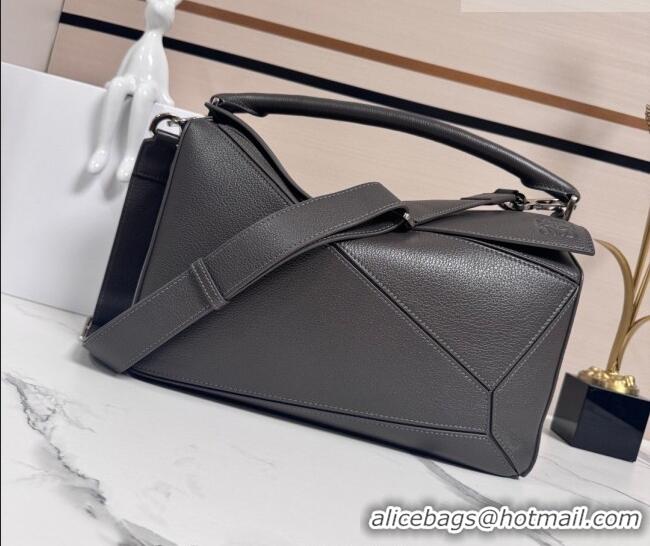 Most Popular Loewe Large Puzzle Edge bag in soft grained calfskin 052446 Dark Grey 2026