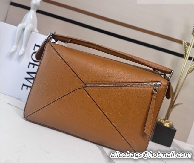 New Cheap Loewe Large Puzzle Edge bag in soft grained calfskin 052446 Canyon Brown 2026
