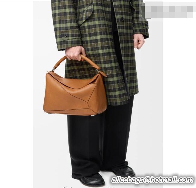 New Cheap Loewe Large Puzzle Edge bag in soft grained calfskin 052446 Canyon Brown 2026