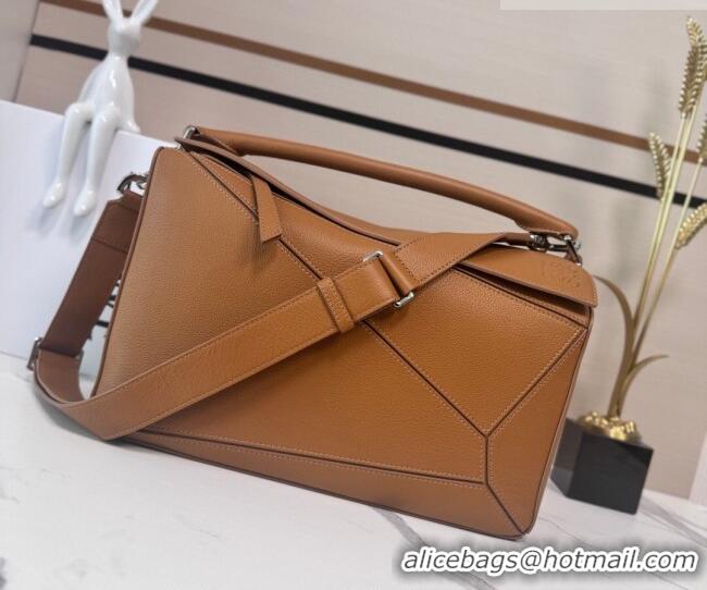 New Cheap Loewe Large Puzzle Edge bag in soft grained calfskin 052446 Canyon Brown 2026