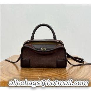 Best Price Loewe Mini Amazona 180 Bag in Suede 81001 Dark Chestnut Brown 2026