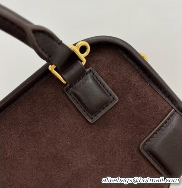 Best Price Loewe Mini Amazona 180 Bag in Suede 81001 Dark Chestnut Brown 2026