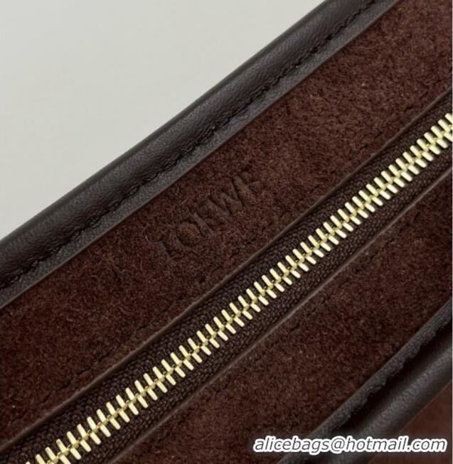 Best Price Loewe Mini Amazona 180 Bag in Suede 81001 Dark Chestnut Brown 2026