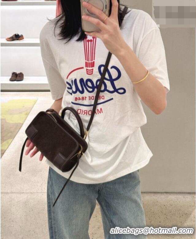 Best Price Loewe Mini Amazona 180 Bag in Suede 81001 Dark Chestnut Brown 2026