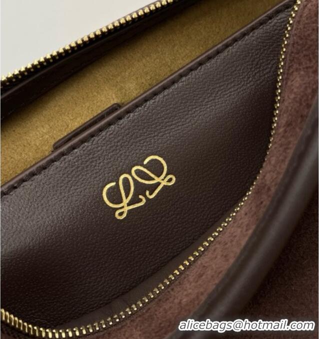 Best Price Loewe Mini Amazona 180 Bag in Suede 81001 Dark Chestnut Brown 2026