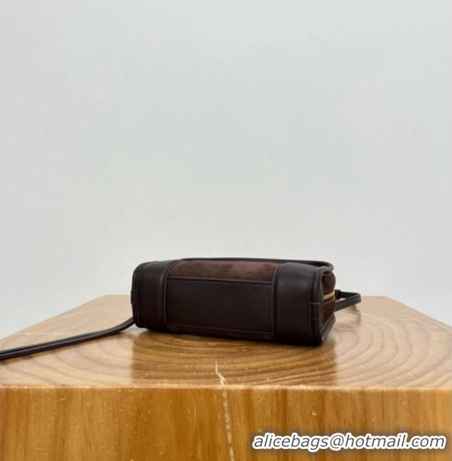 Best Price Loewe Mini Amazona 180 Bag in Suede 81001 Dark Chestnut Brown 2026