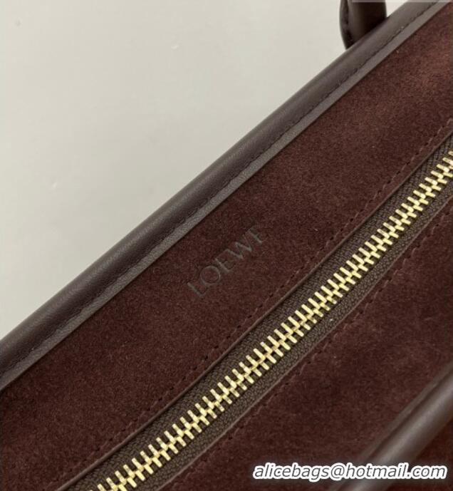 Shop Cheap Loewe Medium Amazona 180 Bag in Suede 81003 Dark Chestnut Brown 2026