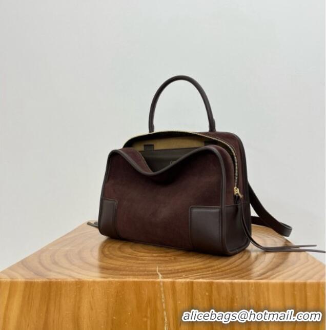 Shop Cheap Loewe Medium Amazona 180 Bag in Suede 81003 Dark Chestnut Brown 2026