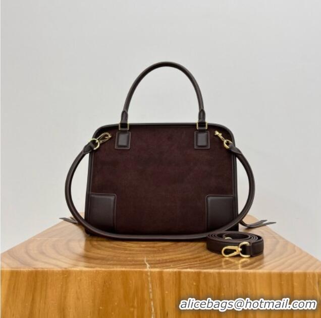 Shop Cheap Loewe Medium Amazona 180 Bag in Suede 81003 Dark Chestnut Brown 2026
