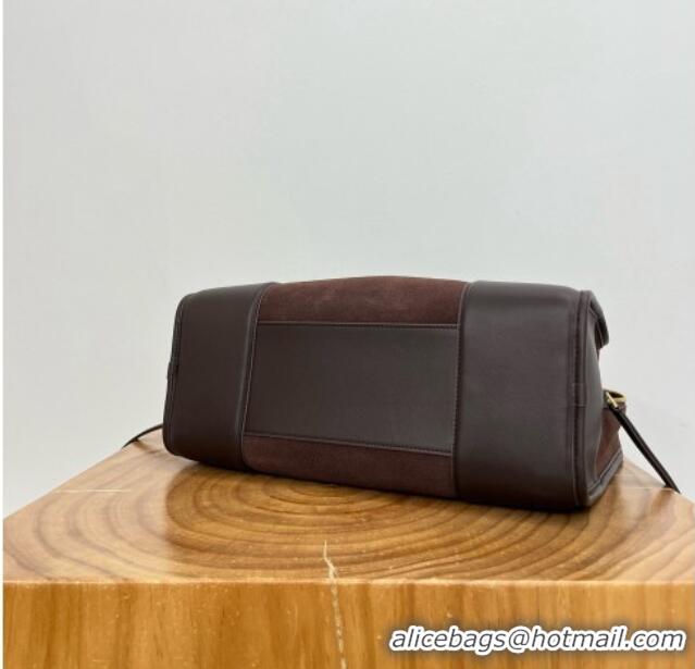 Promotional Loewe Large Amazona 180 Bag in Suede 81004 Dark Chestnut Brown 2026