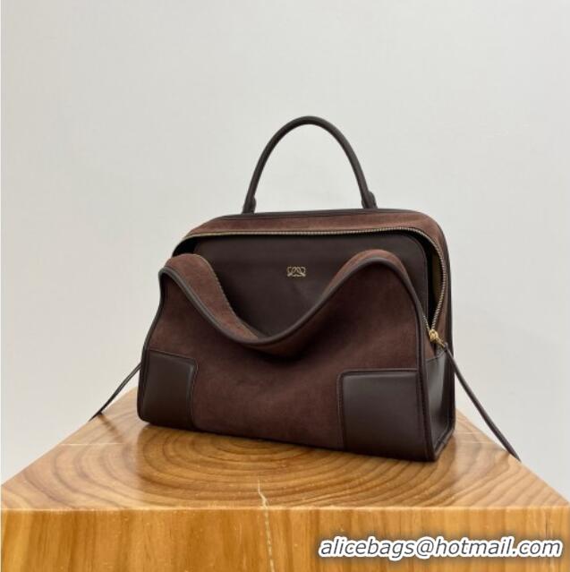 Promotional Loewe Large Amazona 180 Bag in Suede 81004 Dark Chestnut Brown 2026