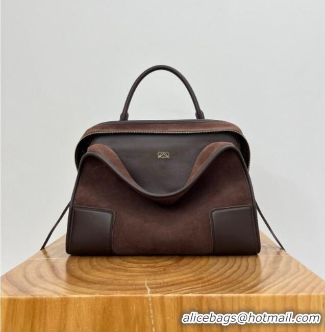 Promotional Loewe Large Amazona 180 Bag in Suede 81004 Dark Chestnut Brown 2026