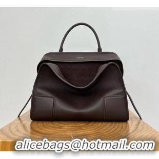 Well Crafted Loewe Large Amazona 180 Bag in Soft Calfskin 81004 Dark Chestnut Brown 2026