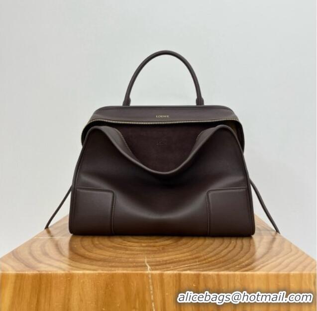Well Crafted Loewe Large Amazona 180 Bag in Soft Calfskin 81004 Dark Chestnut Brown 2026
