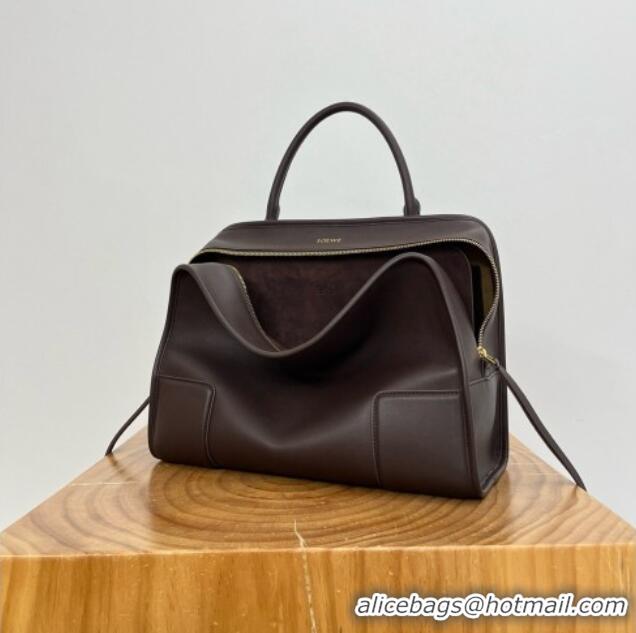 Well Crafted Loewe Large Amazona 180 Bag in Soft Calfskin 81004 Dark Chestnut Brown 2026