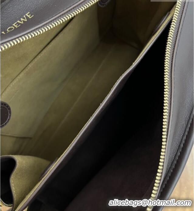 Well Crafted Loewe Large Amazona 180 Bag in Soft Calfskin 81004 Dark Chestnut Brown 2026
