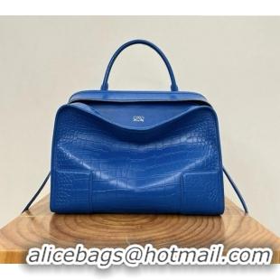 Top Design Loewe Large Amazona 180 Bag in Crocodile Pattern Calfskin 81005 Royal Blue 2026