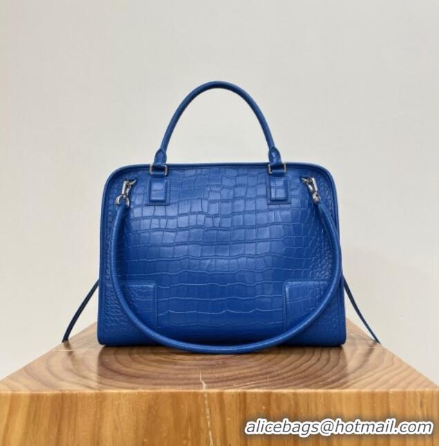 Top Design Loewe Large Amazona 180 Bag in Crocodile Pattern Calfskin 81005 Royal Blue 2026