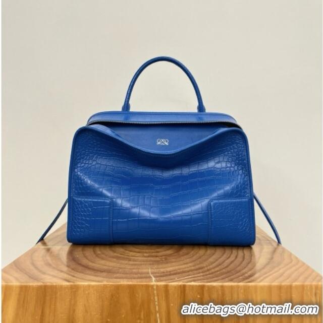 Top Design Loewe Large Amazona 180 Bag in Crocodile Pattern Calfskin 81005 Royal Blue 2026
