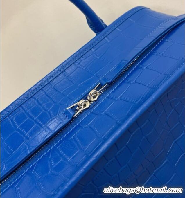 Top Design Loewe Large Amazona 180 Bag in Crocodile Pattern Calfskin 81005 Royal Blue 2026