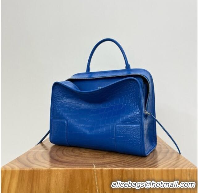 Top Design Loewe Large Amazona 180 Bag in Crocodile Pattern Calfskin 81005 Royal Blue 2026