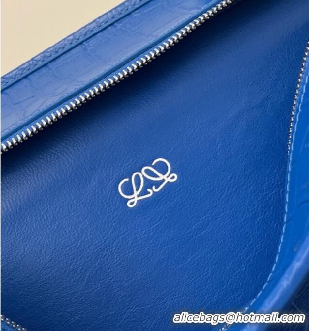 Top Design Loewe Large Amazona 180 Bag in Crocodile Pattern Calfskin 81005 Royal Blue 2026