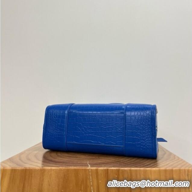 Top Design Loewe Large Amazona 180 Bag in Crocodile Pattern Calfskin 81005 Royal Blue 2026