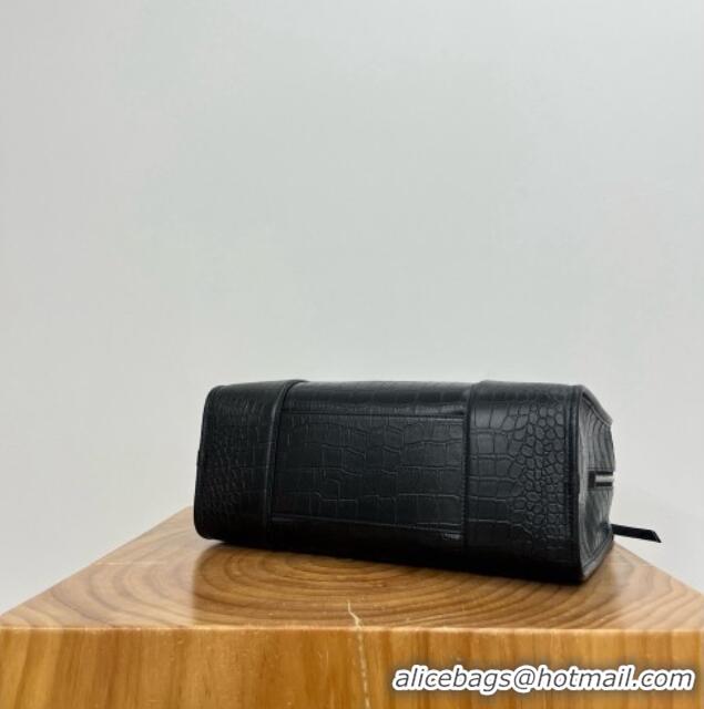 High Quality Loewe Large Amazona 180 Bag in Crocodile Pattern Calfskin 81005 Black 2026