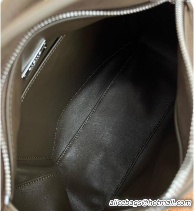 Shop Grade Loewe Small Featherlight Puzzle Bag in grained Nubuck 81032 Tundra Green 2026