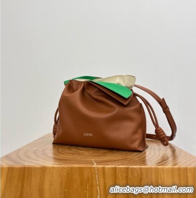 Popular Style Loewe Medium Layered Flamenco Clutch in Nappa Calfskin 81033 Brown 2026