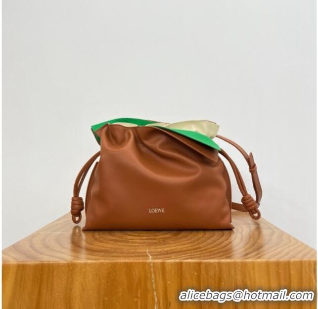 Popular Style Loewe Medium Layered Flamenco Clutch in Nappa Calfskin 81033 Brown 2026