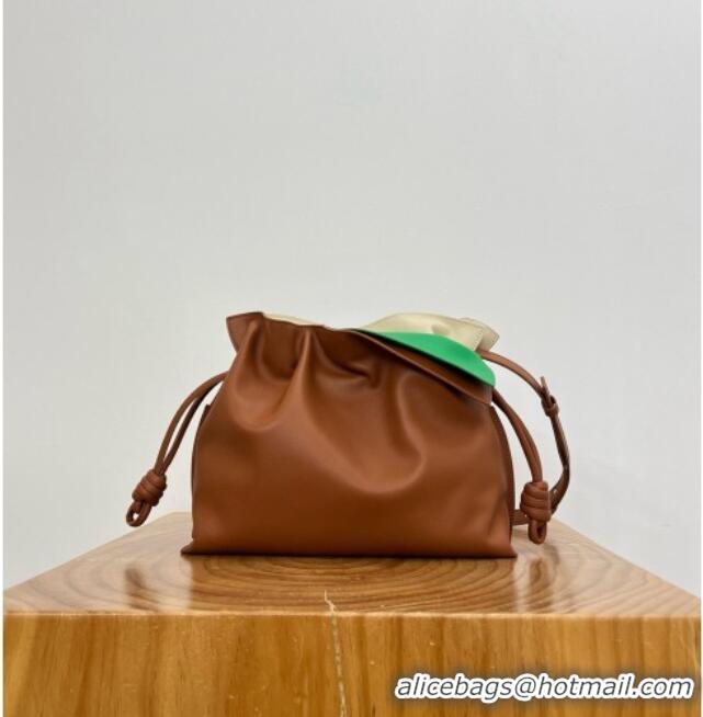 Popular Style Loewe Medium Layered Flamenco Clutch in Nappa Calfskin 81033 Brown 2026