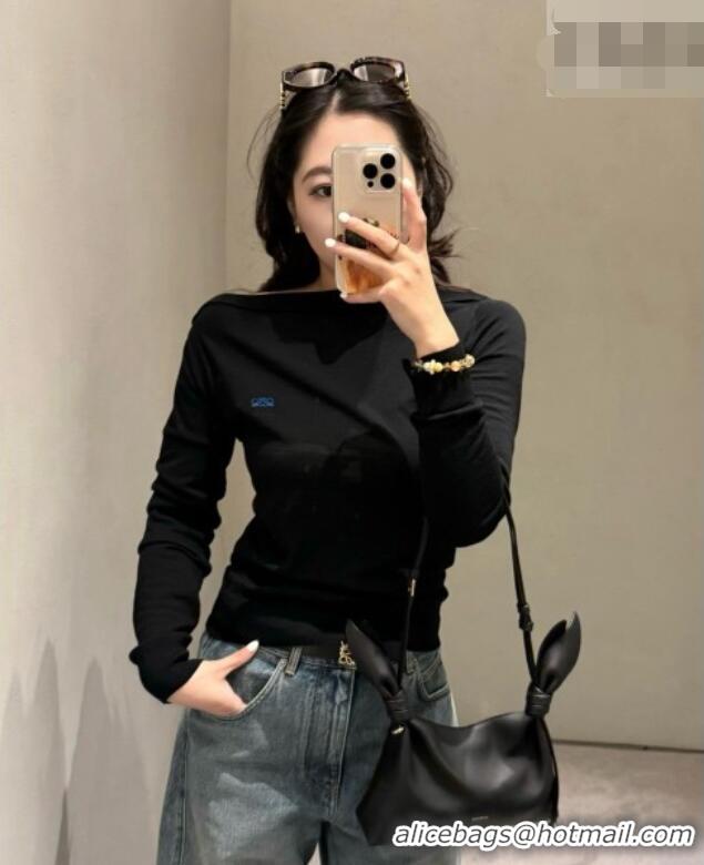 Good Taste Loewe Mini Scarf Bag in Smooth Calfskin 81037 Black 2026