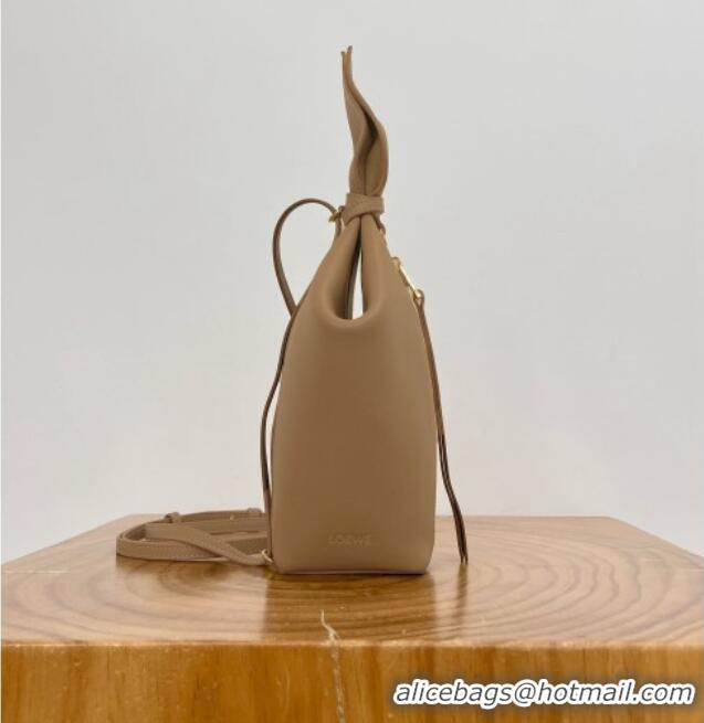 Luxury Cheapest Loewe Scarf Backpack in Smooth Calfskin 81036 Mocha 2026 Top