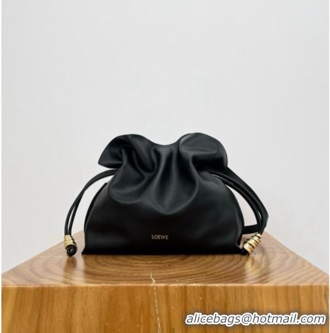Best Discount Loewe Medium Coil Flamenco Clutch in Nappa Calfskin 81047 Black 2026 Top