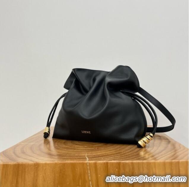 Best Discount Loewe Medium Coil Flamenco Clutch in Nappa Calfskin 81047 Black 2026 Top