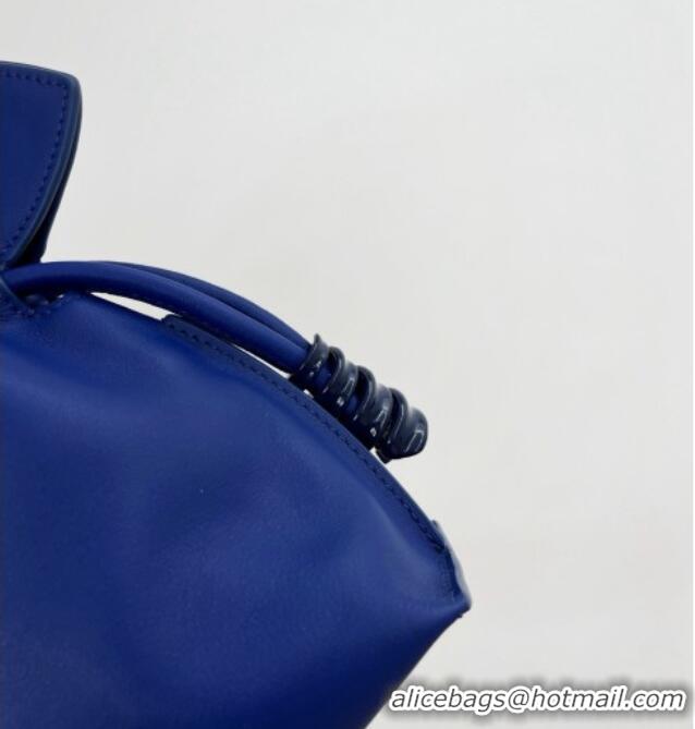 Modern Classic Loewe Mini Coil Flamenco Clutch in Nappa Calfskin 81048 Blue 2026 Top